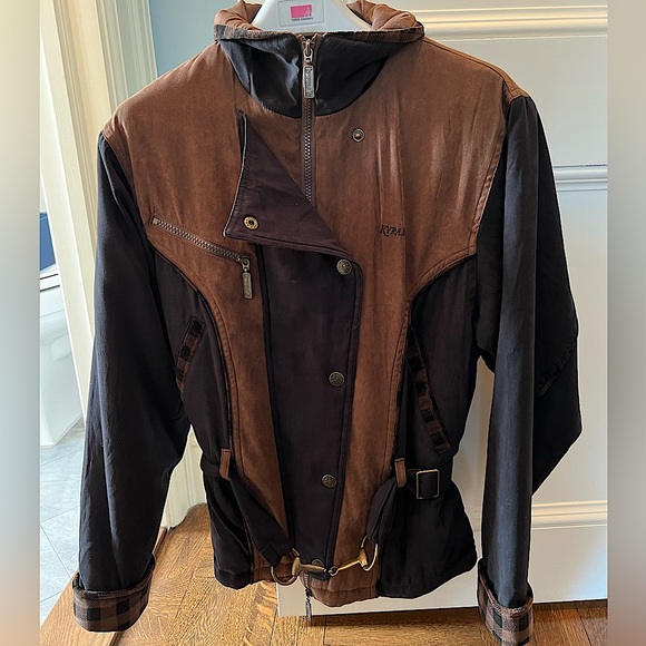 KYRA K SUEDE EQUESTRIAN RIDING JACKET! Two tone brown! MINT CONDITION! Size S - Picture 3 of 9